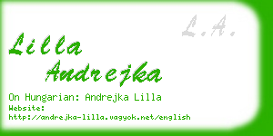 lilla andrejka business card